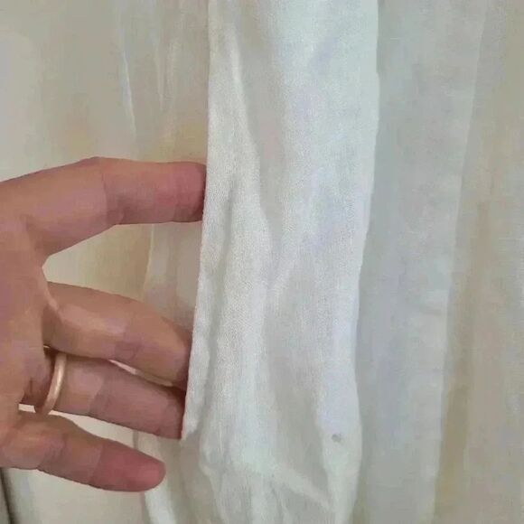 Lands' End White A-Line Skirt with Black Geometric Hem - Picture 6 of 8